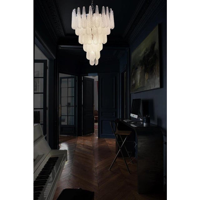 Italian Murano Glass Petals Drop Chandeliers, 1970s, Set of 2 For Sale - Image 13 of 18