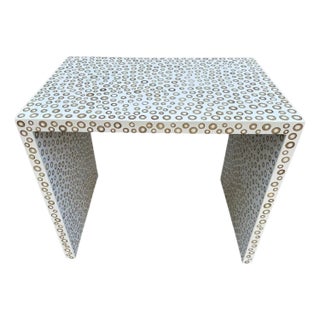 Andrianna Shamaris Bamboo and White Resin Console or Desk For Sale