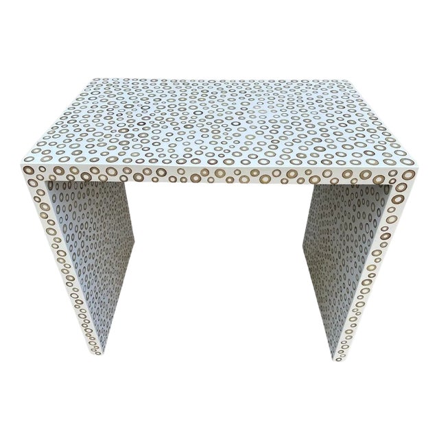Andrianna Shamaris Bamboo and White Resin Console or Desk For Sale