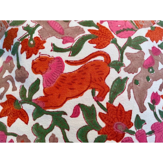 Textile Pair of Roller Rabbit Pillows in Pink and Orange Elephants and Lions For Sale - Image 7 of 12