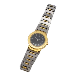 1980s Bulgari Diagono 18k Stainless Steel Ladies Quartz Watch