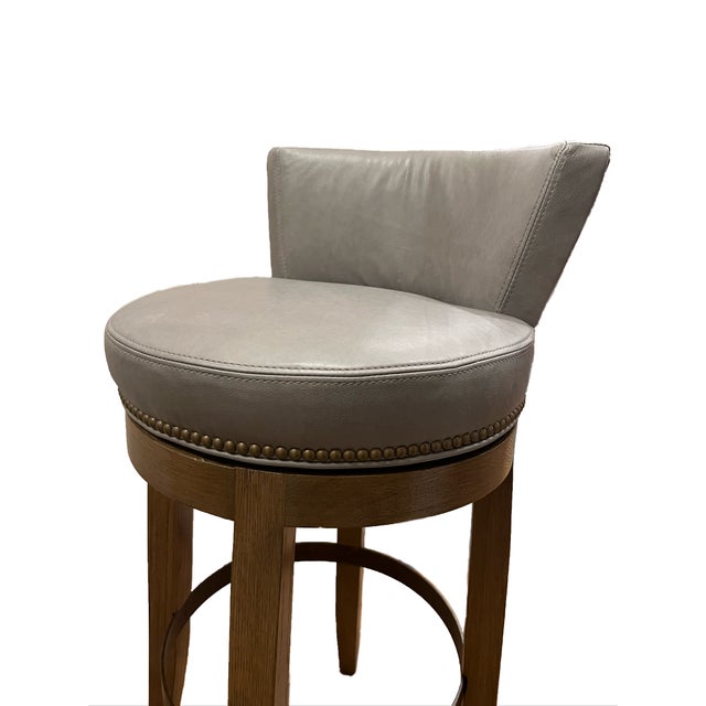 Lee Industries Leather Swivel Bar Stools Chairish