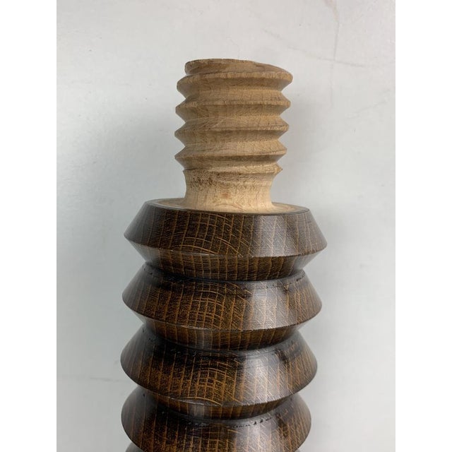 French Brutalist Wood Turned Side Table by Charles Dudouyt, 1940s For Sale - Image 16 of 17