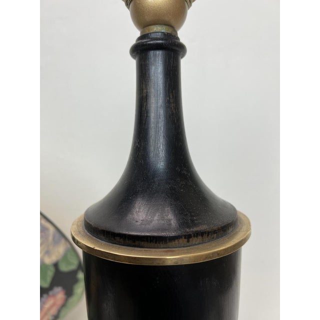 Turned Dark Oak Baluster Shaped Table Lamp, 1950s For Sale - Image 14 of 18