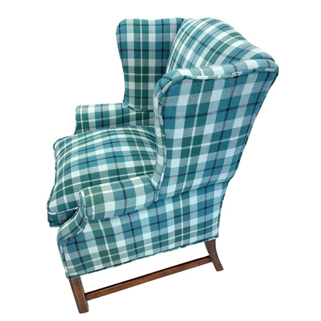 Early 20th Century Chippendale Style Upholstered Wing Chair, For Sale - Image 4 of 7