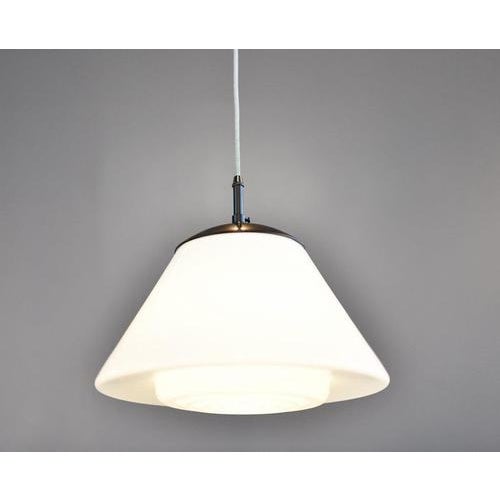 Mithras Opaline Glass Pendant Light by August Walter and Sohne For Sale - Image 4 of 5