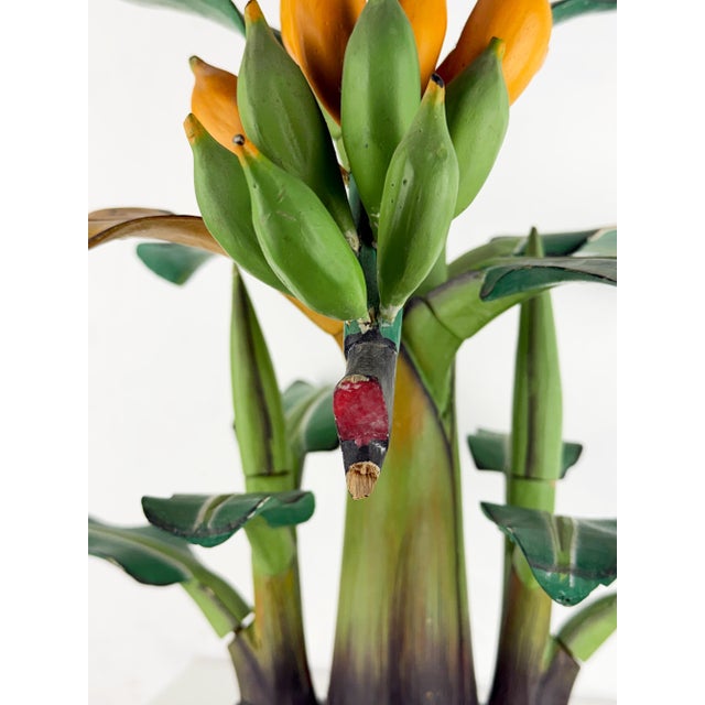 Green Mid-Century Hand-Carved Wooden Banana Tree Sculpture, South America, 1950s For Sale - Image 8 of 18