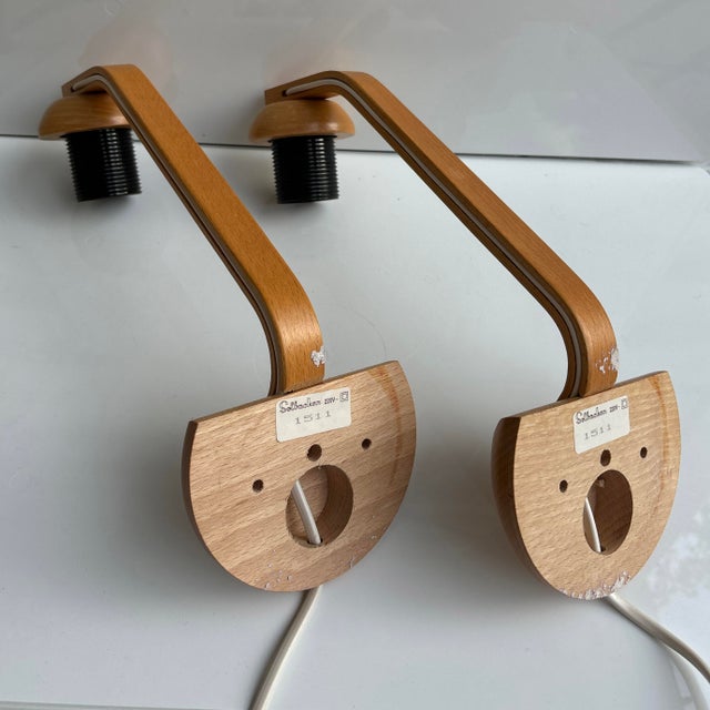 Pair of Pine Swedish 1970s Wall Lights / Sconces by Solbackens Svarveri For Sale - Image 4 of 7