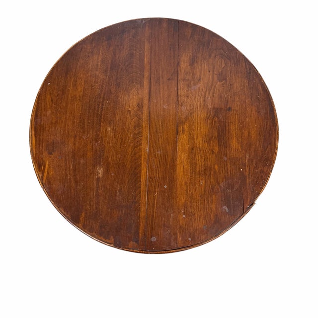 Mid-Century Modern Vintage Mid Century Bamboo and Wood Round Coffee or End Table For Sale - Image 3 of 8