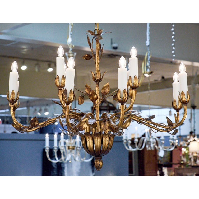 Vintage Gold Leaf Tole Chandelier Chairish