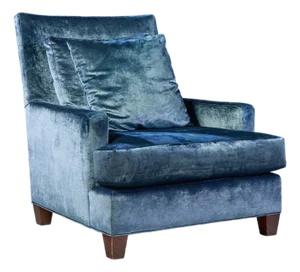 Baker Furniture Blue Velvet Lounge Chair