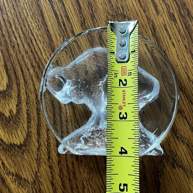 Victor Trabucco Buffalo Bison Crystal Figurine Statue Signed Art Glass Sculpture For Sale - Image 15 of 15