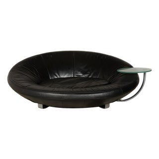 DS-152 Leather Two-Seater Black Sofa from de Sede For Sale