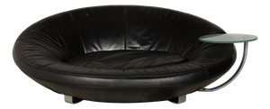 DS-152 Leather Two-Seater Black Sofa from de Sede