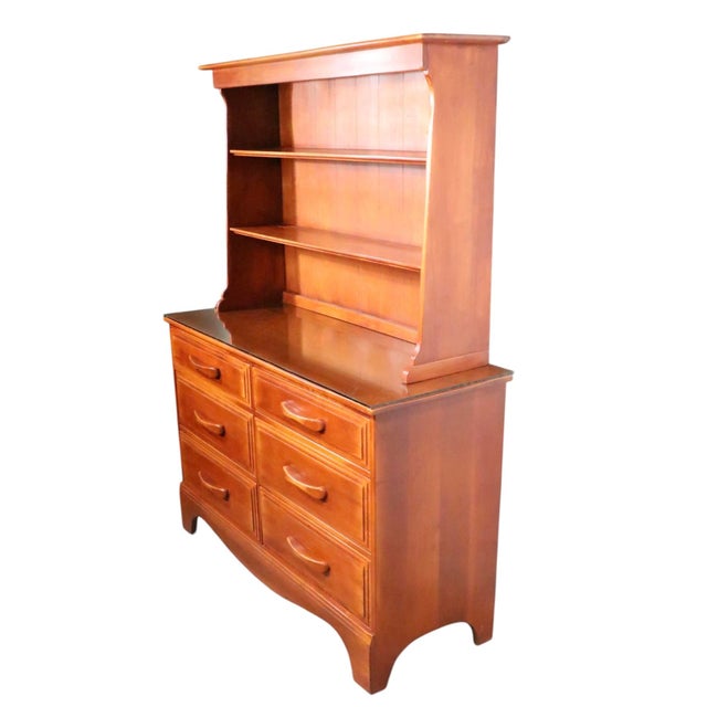 Exceptional Cushman Colonial Hutch, Server, Credenza, Sideboard. The piece features a removable plate rack top, which...