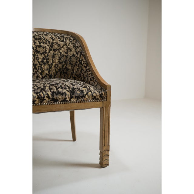 Art Deco French Gondola Armchair in Oak, 1930 For Sale - Image 14 of 18