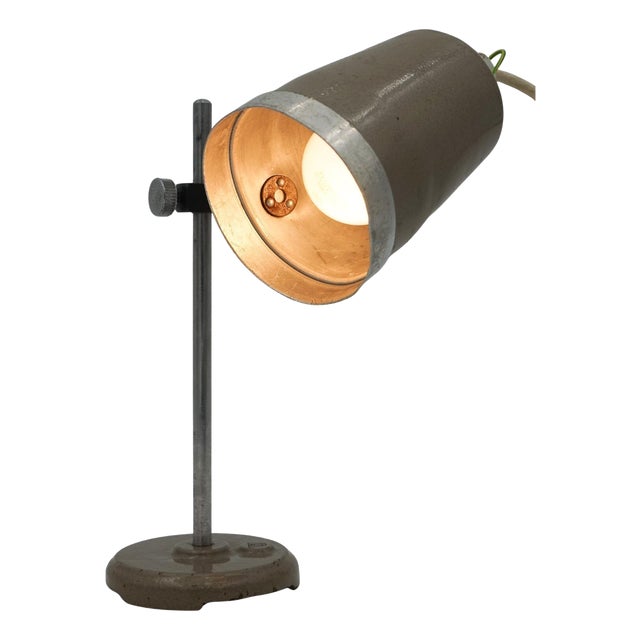English Salvaged Laboratory School Table Lamp Adjustable Light 007, 1940s For Sale