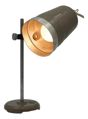 English Salvaged Laboratory School Table Lamp Adjustable Light 007, 1940s