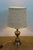 Metal Vintage Brass Colonial Candlestick Crewel Shade Vanity Boudoir Lamp 19" For Sale - Image 7 of 14