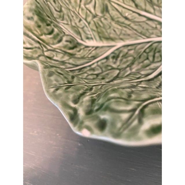 Vintage Bordallo Pinheiro Cabbage Leaf Serving Bowl For Sale - Image 9 of 10