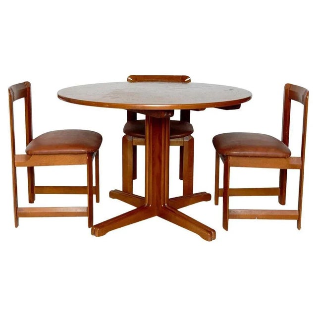 Wooden Chairs and Dining Table by Guillaumes, 1960s, Set of 3 For Sale - Image 14 of 14