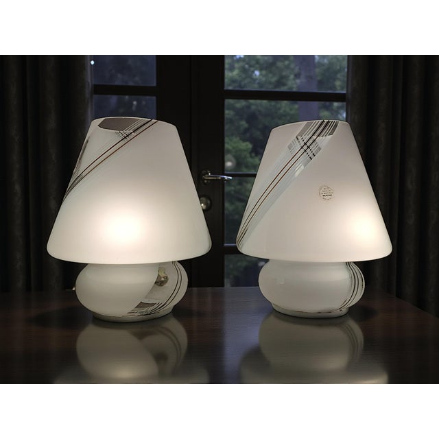 Brown Mushroom Table Lamps in Murano Glass, 1970s, Set of 2 For Sale - Image 8 of 10