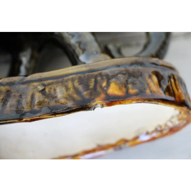 Brown Antique Portuguese Palissy Ware Elephant Toothpick Holder For Sale - Image 8 of 11