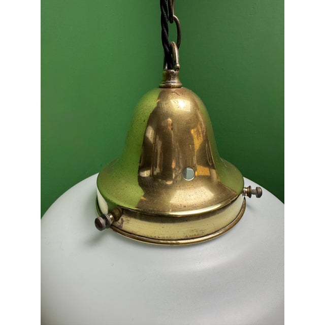 Opaline Pendant Lights with Diffusers, 1930s, Set of 2 For Sale - Image 10 of 11