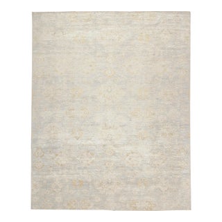2010s Rug & Kilim’s Antique Oushak Style Rug in Gray, Blue & Gold Patterns For Sale