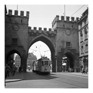 Tram Line No 24 to Rammersdorf at Karlstor, Munich Germany, 1937