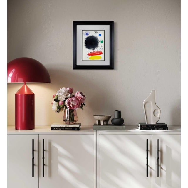 Original Joan Miro Lithograph in Color, 1964. Limited Edition Artwork. Hand signed, initial, lower right. It's impressed...