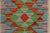 1990s Tribal Turkish Kilim Beige Blue Hand-Woven Wool Rug For Sale - Image 5 of 9