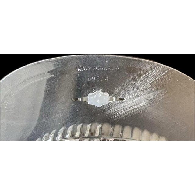 Metal Vintage Mid Century w.m Rogers Silverplate Scallop Clam Shell Tray With Serving Dish For Sale - Image 7 of 9
