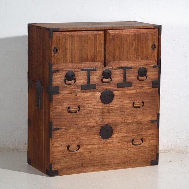 Antique Japanese Tansu in Wood For Sale - Image 14 of 14