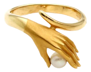 Carrera Y Carrera Pearl 18k Yellow Gold Hand Ring, Size 6