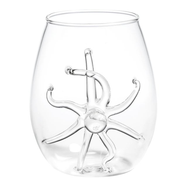 Octopus Stemless Glass, Set of 6 For Sale