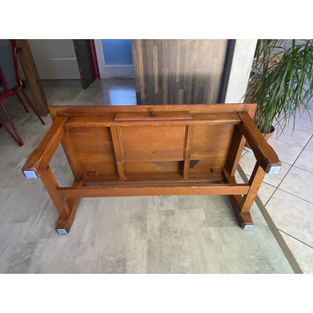 Brown Vintage Rustic Farmhouse Coffee Table in Oak, 1950 For Sale - Image 8 of 18