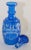 Antique Bohemian Blue Engraved Glass Bottle Covered Decanter For Sale In Palm Springs - Image 6 of 13