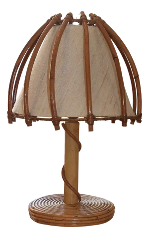 Rattan and Bamboo Lamp by Louis Sognot, 1960s
