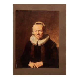 1905 After Rembrandt "Portrait of an Old Lady, Full Face", First Edition Full-Color Print by M. Menpes For Sale