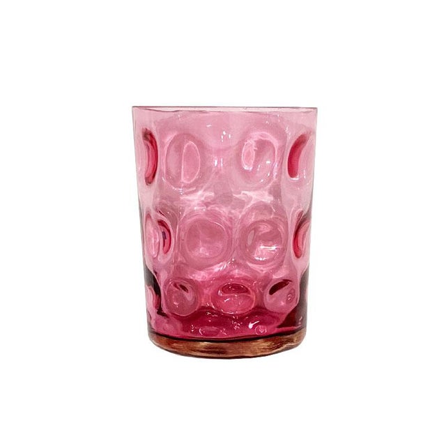 Glass Colorful Antique Hobbs Drinking Glasses in Blue and Pink - Set of 3 1800s For Sale - Image 7 of 10
