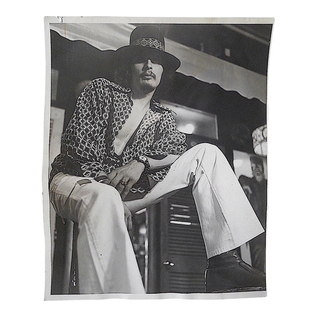 Original Mid Century Glossy Silver Gelatin Photograph-Decked Out Hippie-8"x10"-1960's For Sale