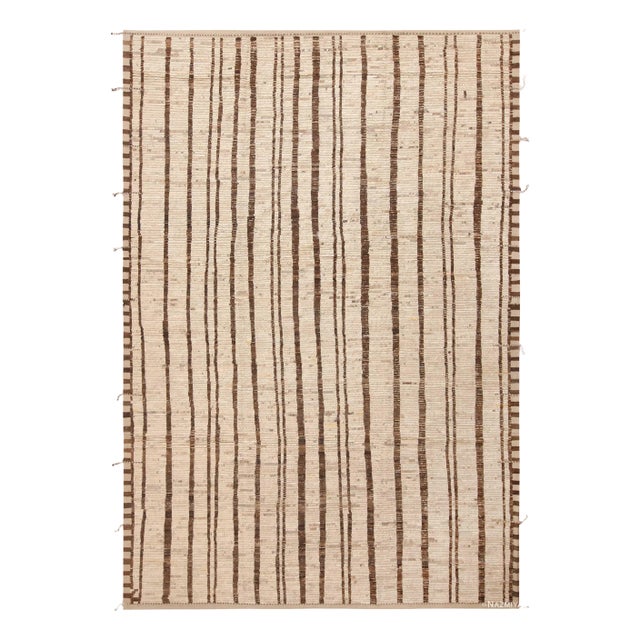Nazmiyal Collection Tribal Stripe Design Contemporary Rug For Sale