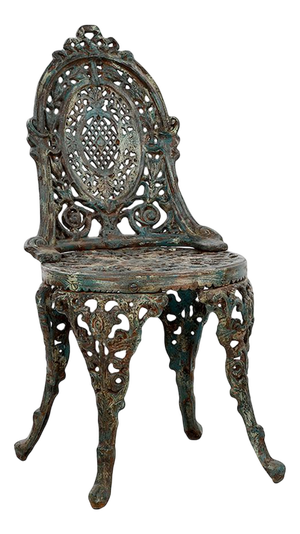 Weathered Cast Iron Garden Chair