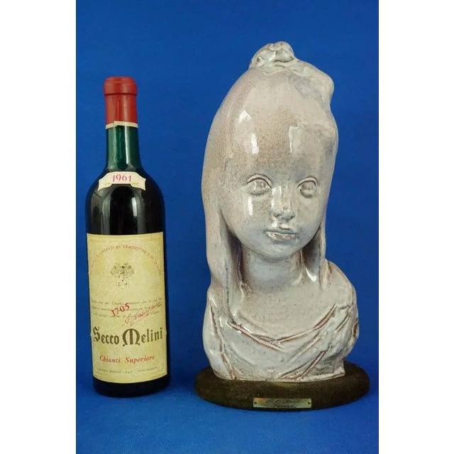 20th Century Majolica Bust of a Girl by Pietro Melandri for Matteucci, Italy For Sale - Image 10 of 18