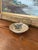 Blue Vintage Vietnamese Ceramic Tea Bowl With Hand-Painted Dragonfly and Botanical Motif. For Sale - Image 8 of 9