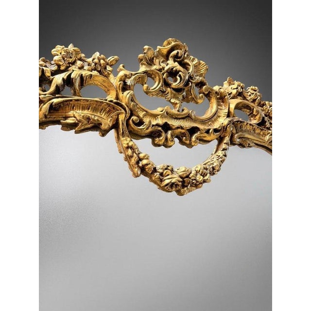 French Ornate Giltwood Panel Mirror For Sale - Image 3 of 4