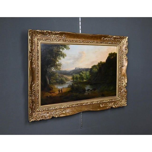 A. Savary, Discussion by the River, Mid-19th Century, Oil on Canvas For Sale - Image 3 of 16