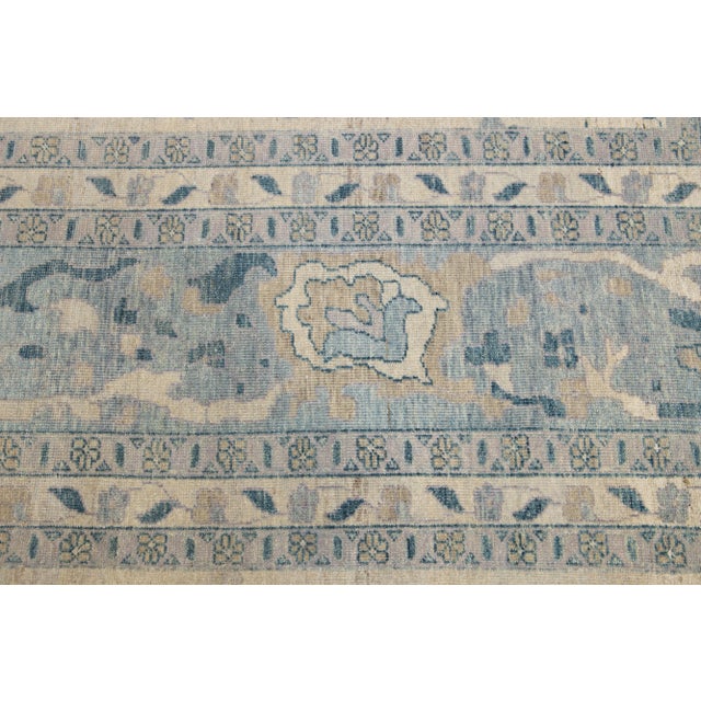 2010s Beige Modern Khotan Style Wool Rug With Allover Blue Design For Sale - Image 5 of 9