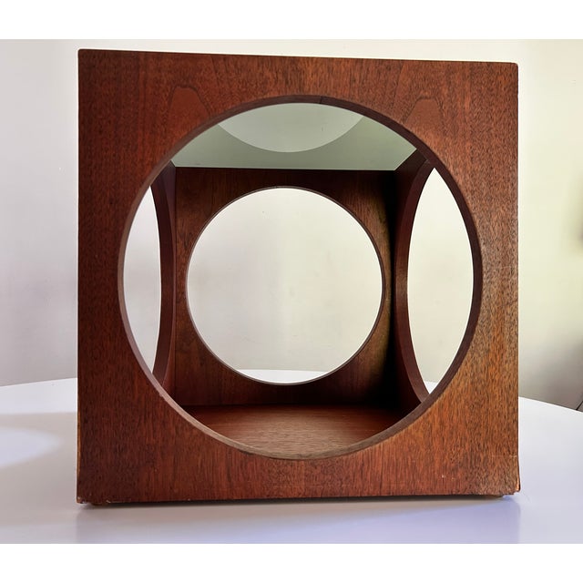 Lane Furniture Vintage MCM Lane Cube Circle Smoked Glass End Table For Sale - Image 4 of 13